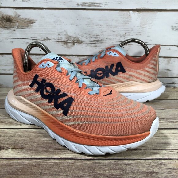 Hoka One One Mach 5 Running Shoes Womens Size 9 Athletic Jogging Peach Training - Picture 2 of 12
